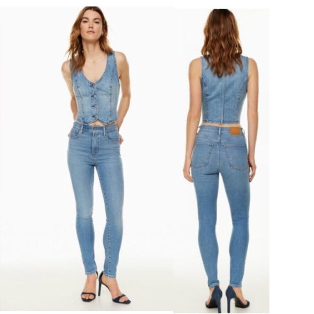 Denim Forum the Lola high rise skinny Blue Skinny Jeans Stretch size 27